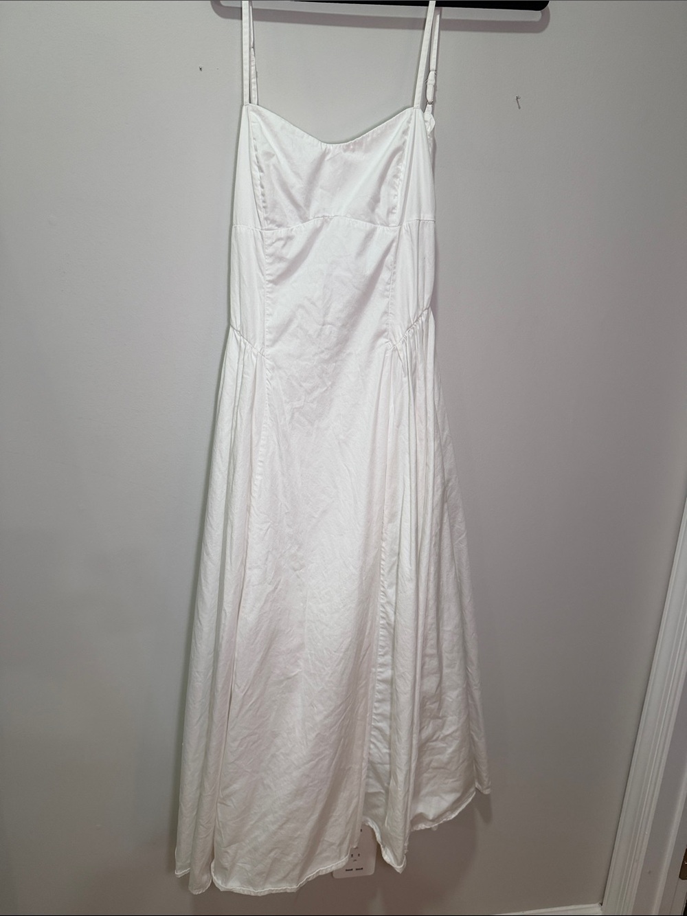 Abercrombie & Fitch White Spaghetti-Strap Maxi Dress